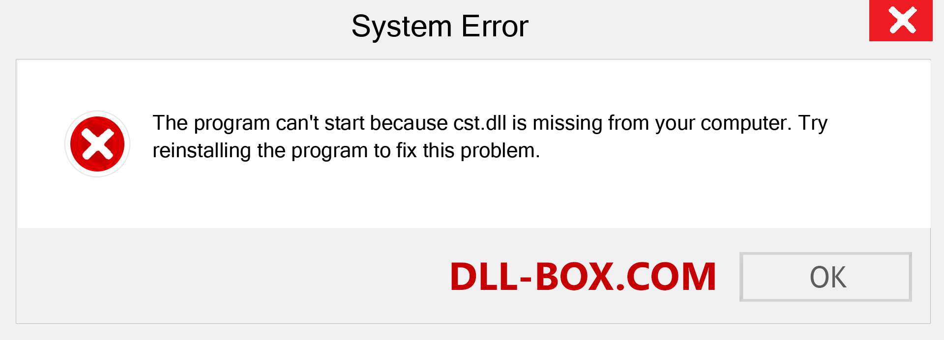  cst.dll file is missing?. Download for Windows 7, 8, 10 - Fix  cst dll Missing Error on Windows, photos, images